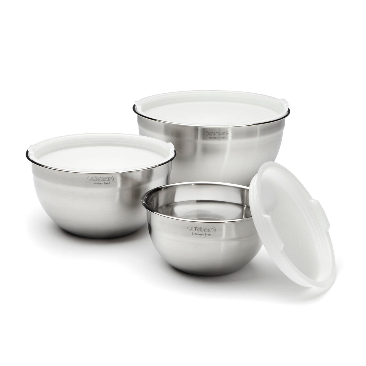 Bowls de acero inoxidable para mezclar de 3 piezas con tapa de Cuisinart®