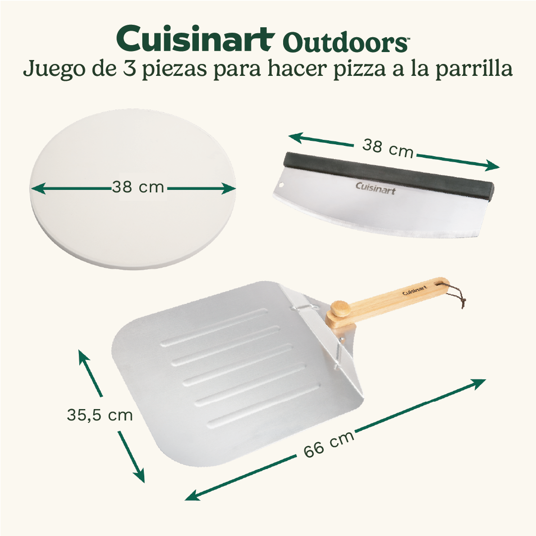 Juego de utensilios de lujo para pizza a la parrilla de 3 piezas de Cuisinart®
