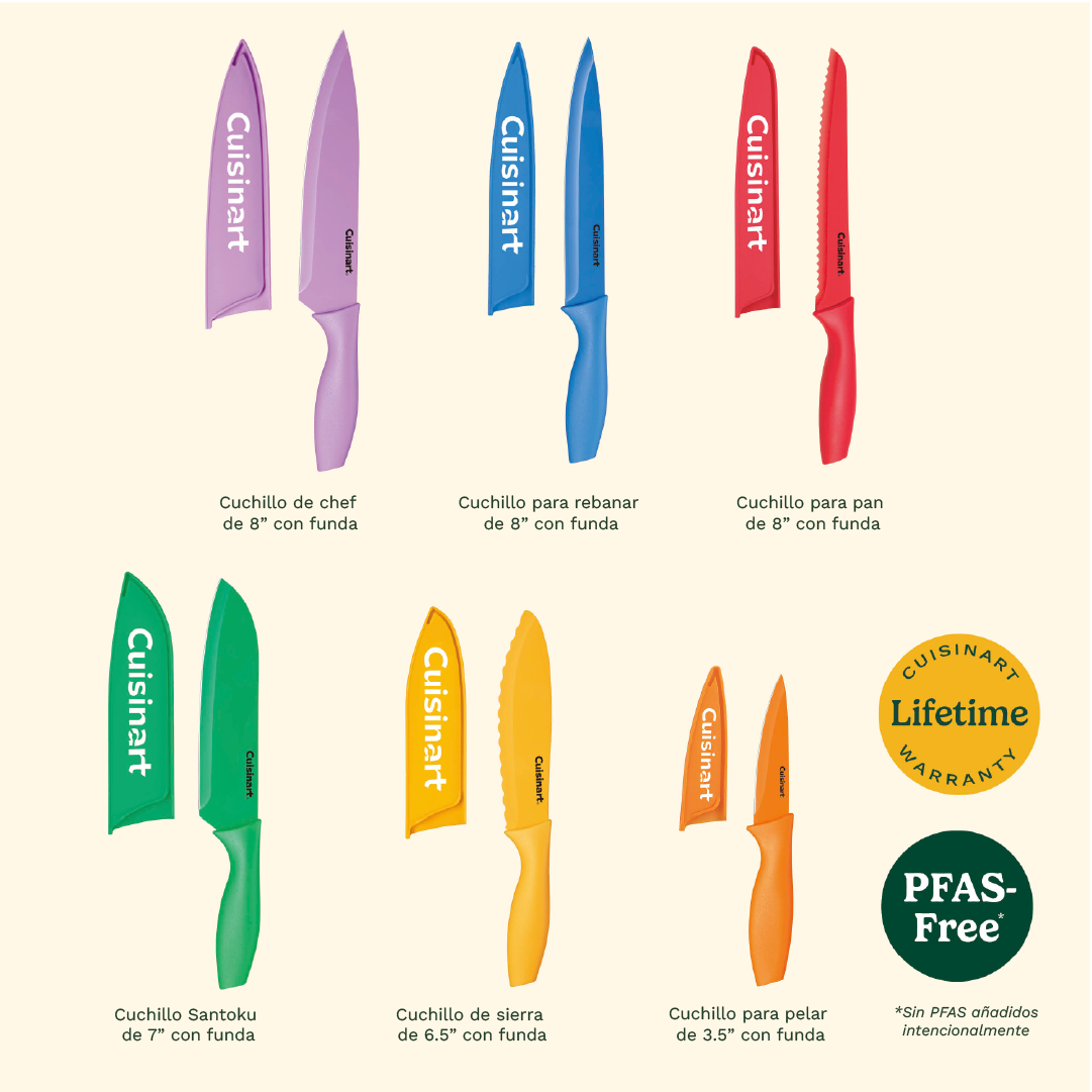 Set de Cuchillos Antiadherentes Multicolor de 12 pcs Advantage® de Cuisinart®