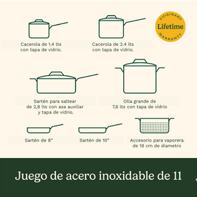 Set de Ollas de Acero Inoxidable de 11 piezas Chef ́s Classic™ de Cuisinart®